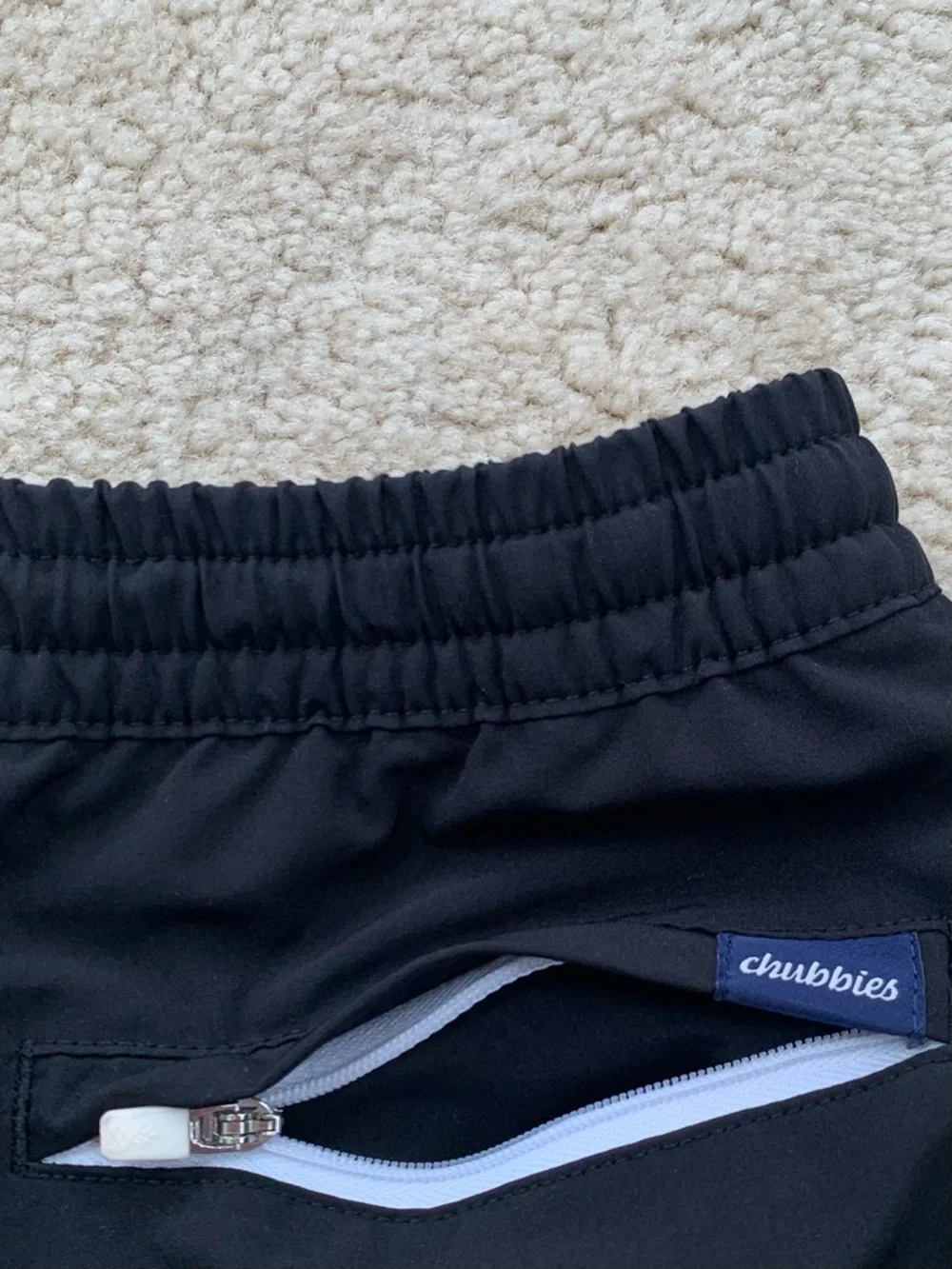 Chubbies Size Small, 8/9, Black Swim Trunks Pink Lining